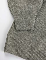 Dzianinowa sukienka - golf - ciemny zielony