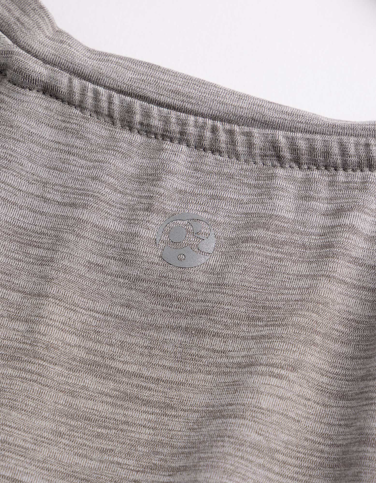 T-Shirt - Meliert - Hellgrau