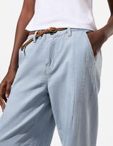 Chinohose - G&uuml;rtel - blau