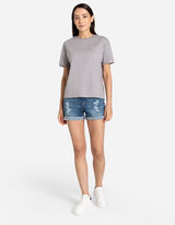 T-s&auml;rk - kinnitusega varrukad - hall