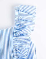 Jednodielne plavky - Vol&aacute;ny - biely