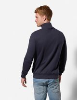 Sweatjacke - Material-Mix - dunkelblau