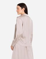 Camicia blusata - Raso - bianco