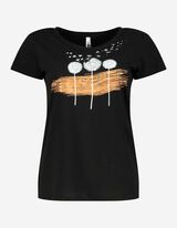 T-shirt - Imprim&eacute; scintillant - Noir
