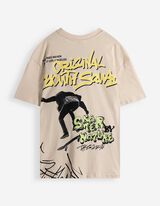 T-shirt - Coupe oversize - Gris clair