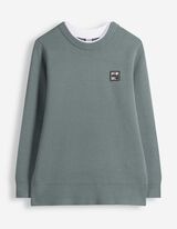 Pullover - Labelpatch - Gr&uuml;n