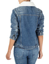 Damen Jeansjacke mit Teddyfell
