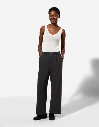 Culotte - Webstoff - schwarz