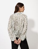Blusa - Motivo allover - verde scuro