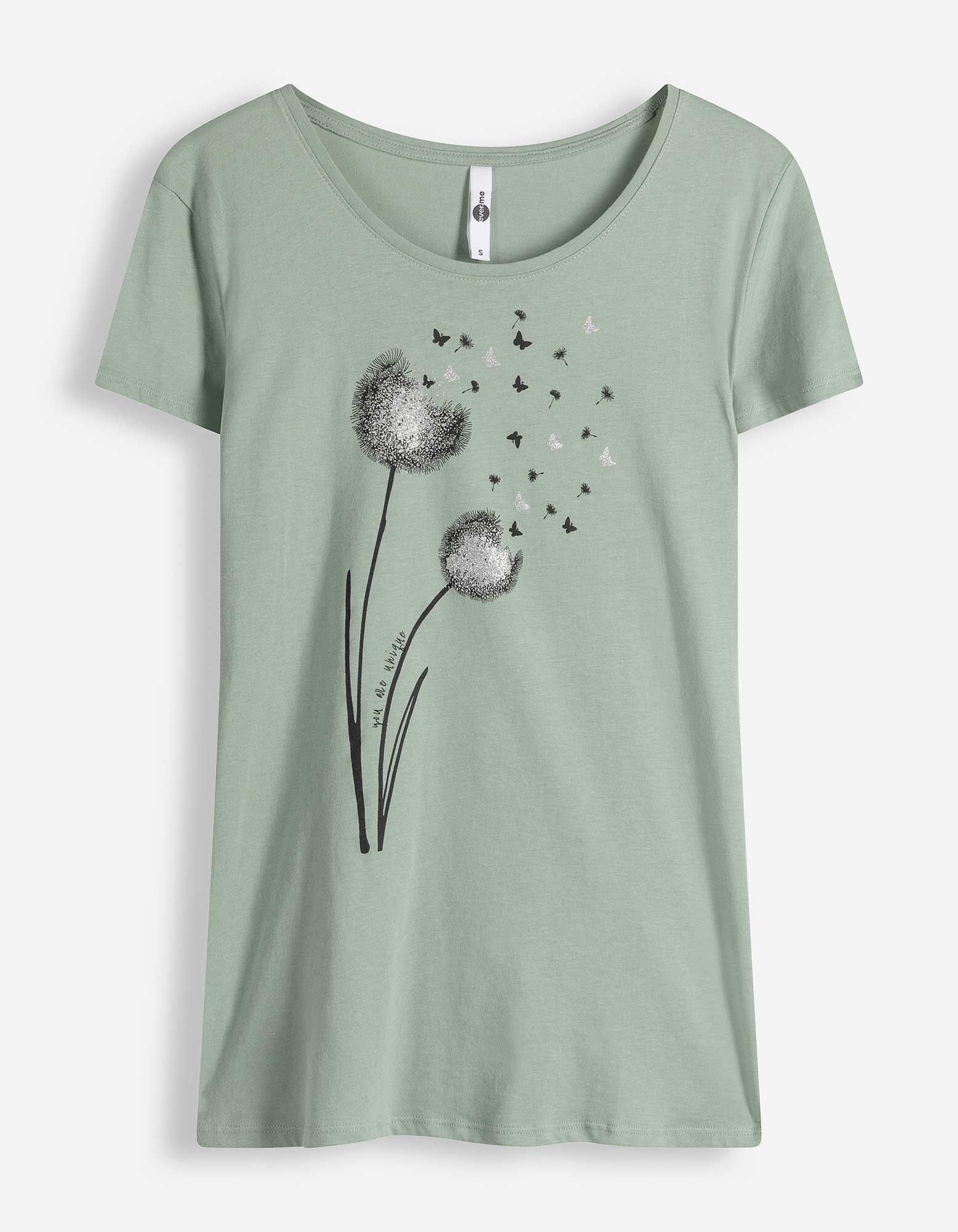 T-shirt - Glitterprint - Petrolblauw