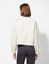 Giacca scamiciata - Imitazione di camoscio - bianco