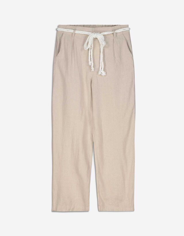 Culotte - Leinen-Mix - beige