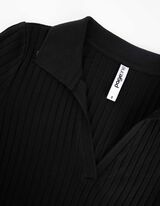 Hossz&uacute; ujj&uacute; p&oacute;l&oacute; - Bord&aacute;zott - fekete