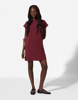 Kleid - gerade geschnitten - Dunkelrot