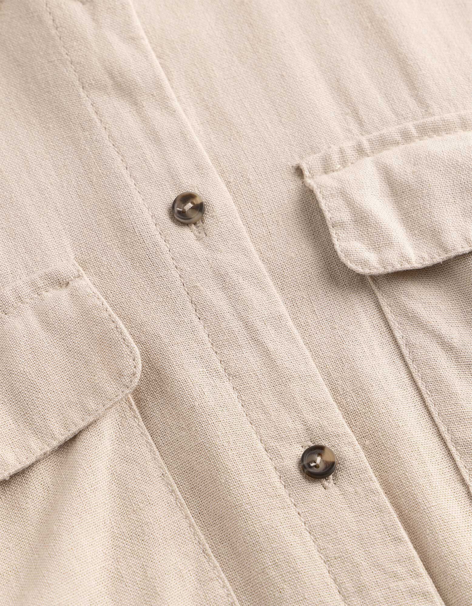 Kleid - Leinen-Optik - Beige