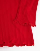 Cropped Camicia a maniche lunghe - A costine - rosso
