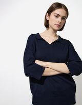 Pullover - Misto viscosa - blu scuro