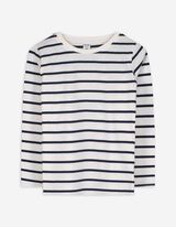 Langarmshirt - Streifen - weiß