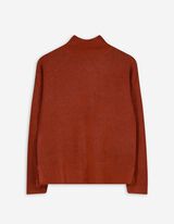 Strickpullover - Mockneck - braun