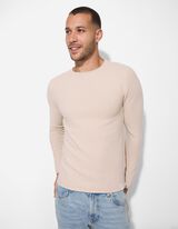 Pullover - Rundhals-Ausschnitt - beige