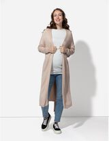 Kardiganas - Suri&scaron;amas diržas - smelio spalvos