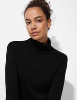 Strickpullover - Rollkragen - schwarz