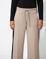 Broek - Contraststrepen - beige