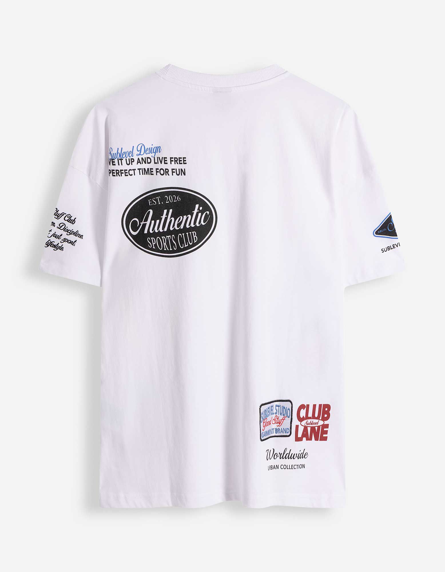T-Shirt - Allover-Print - wei&szlig;