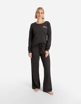 Spodnji del pižame - Zatezna vrvica na spodnjem robu - temno siva