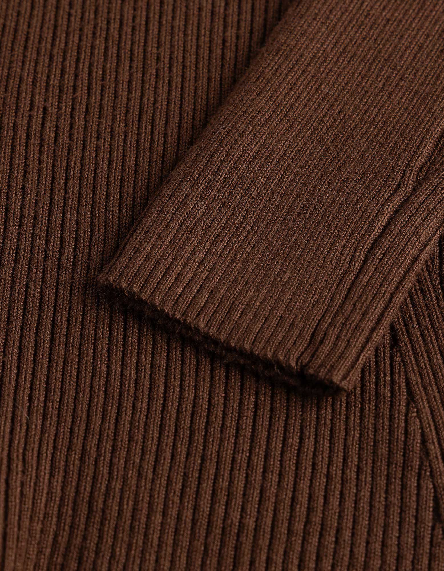 Pullover - Rippenstruktur - Dunkelbraun