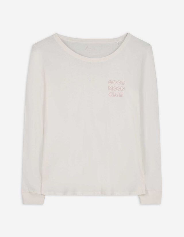 Pyjamashirt - Tekst - wit