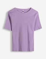 T-Shirt - Rippenstruktur - lila