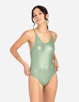 Jednodílné plavky - Recyklovaný polyester - zelena