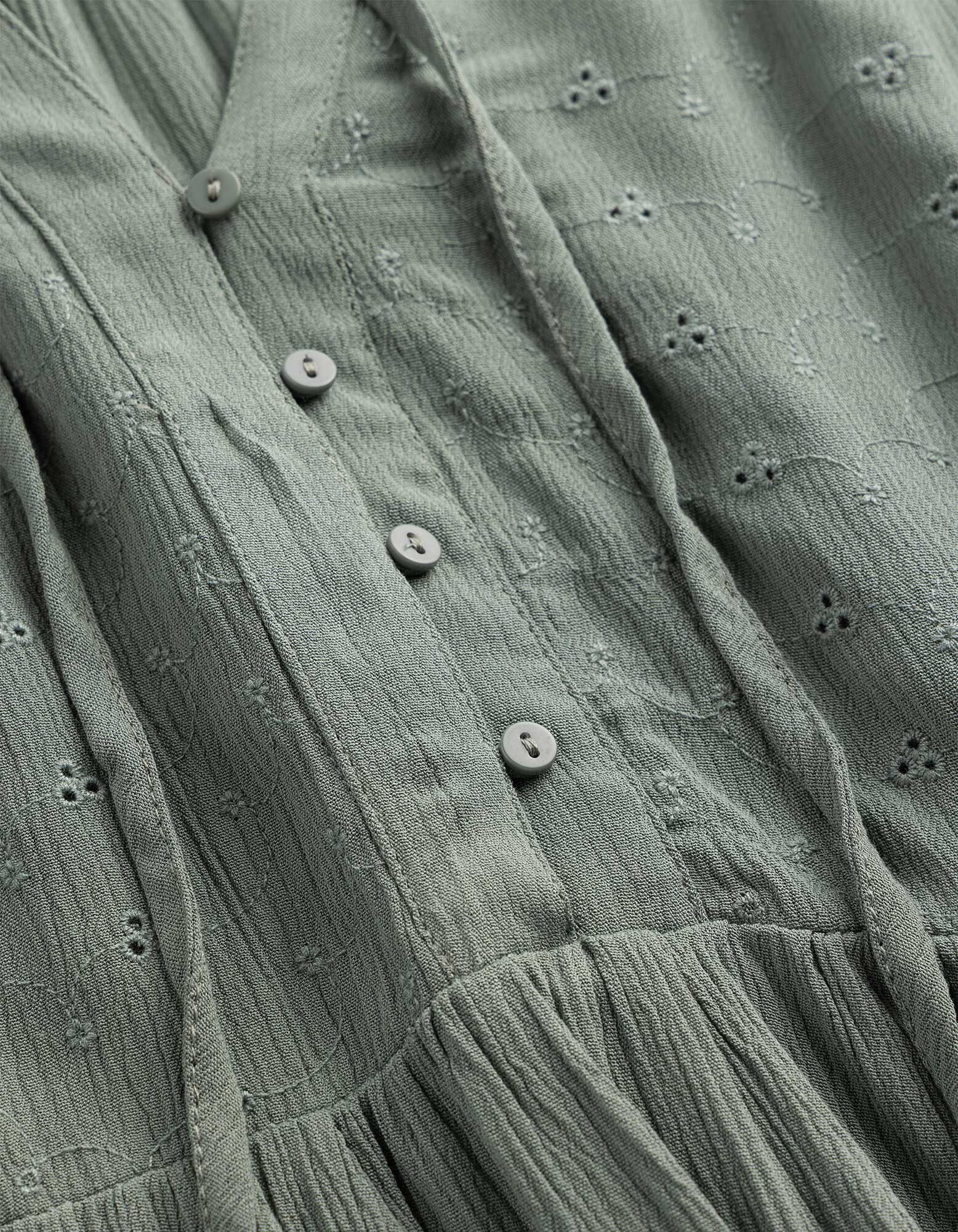 Blouse - Broderies - p&eacute;trole