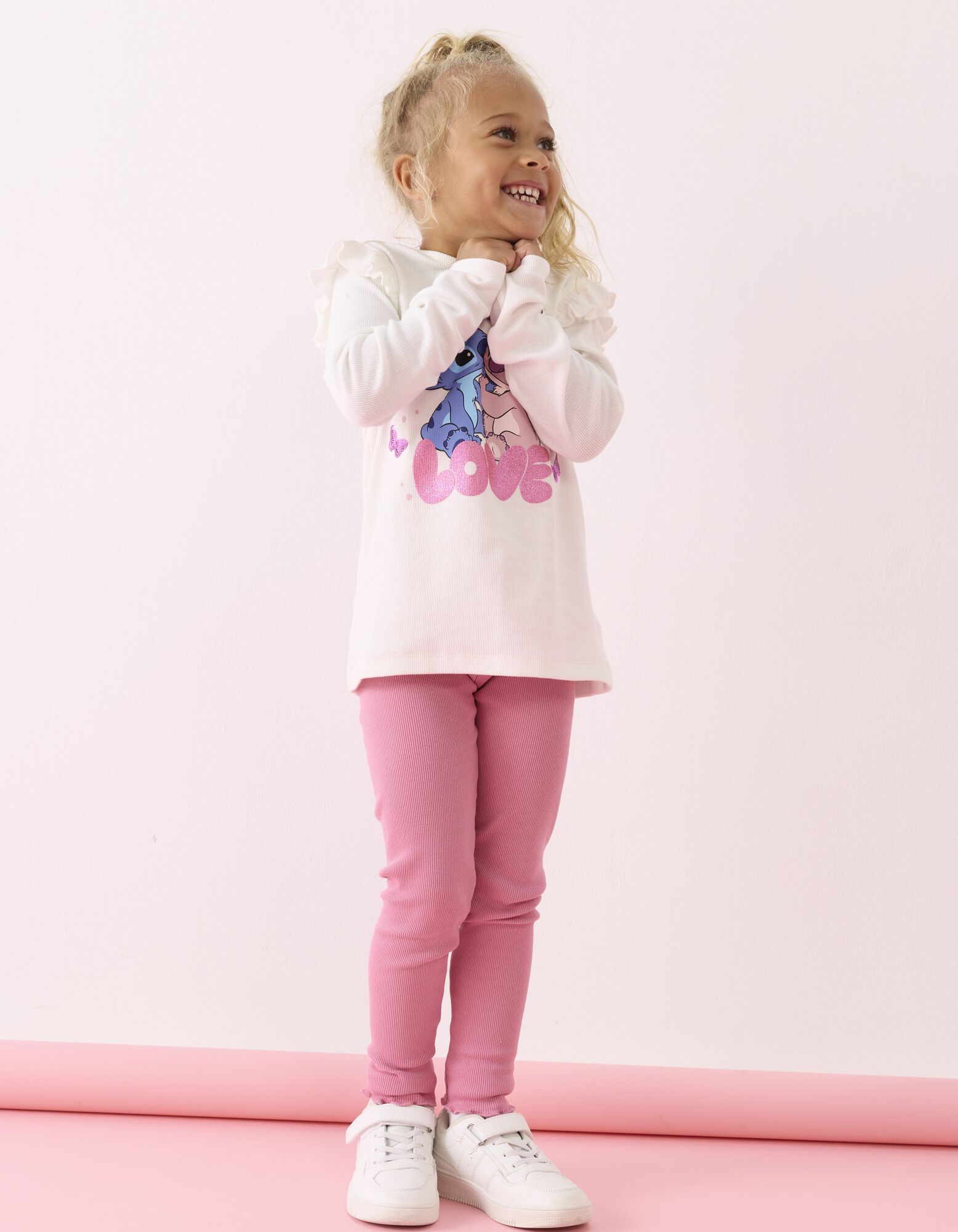 Leggings - Gerippt - Pink