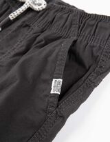 Nohavice teplákového strihu - Twill - tmavoseda