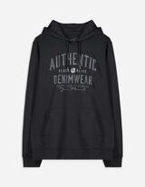 Hoodie - Vooropdruk - zwart