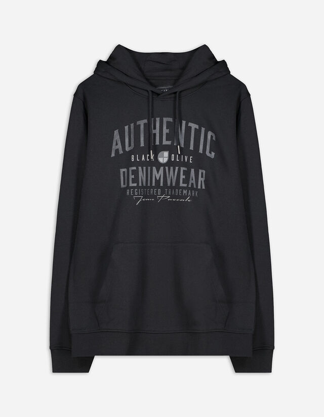 Hoodie - Vooropdruk - zwart