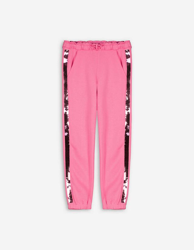 Hlače za jogging - Reverzibilne šljokice - pink