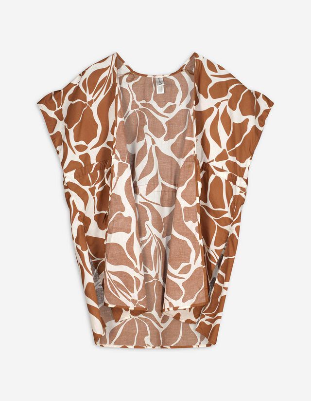 Poncho - Coton - Brun