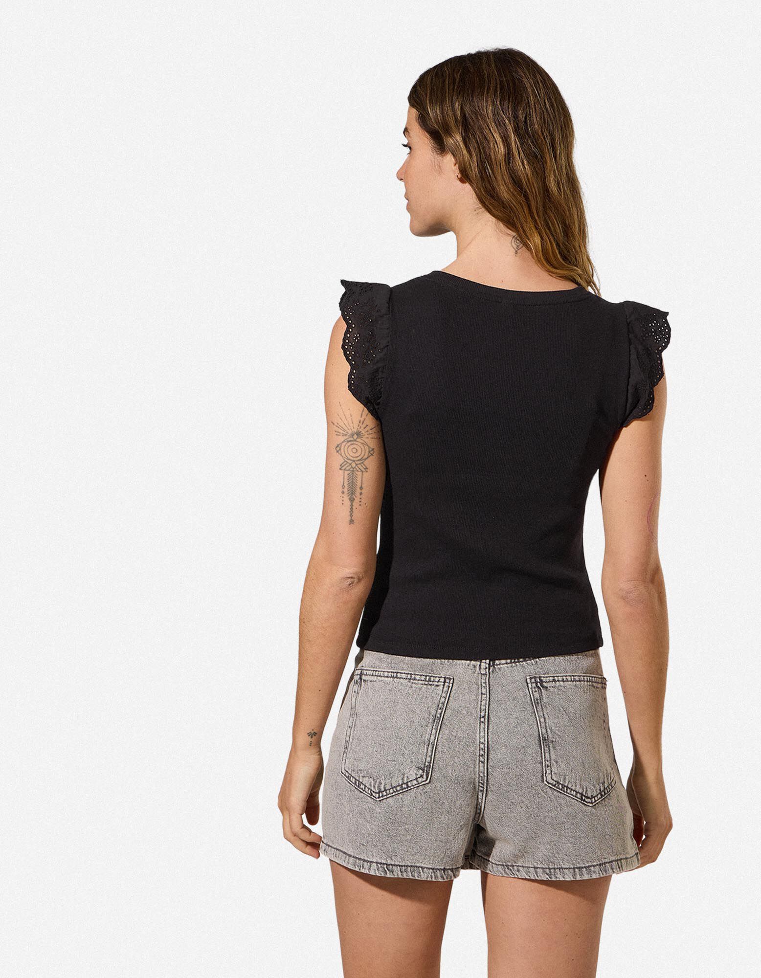 Top sans manches - Volants - noir