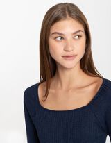 Longsleeve - Viscosemix - donkerblauw
