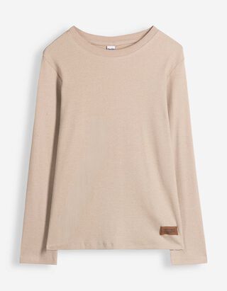 Longsleeve - Fijne ribstof - Beige