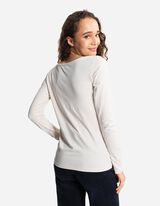 Langarmshirt - Stretchanteil - weiß