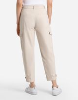 Kelnės su kišenėmis - Medvilnės mišinys - smelio spalvos