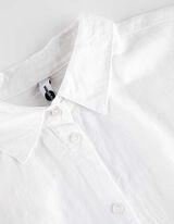 Overhemdblouse - Linnenmix - wit
