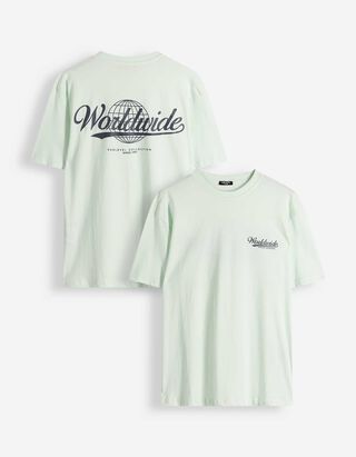 T-Shirt - R&uuml;ckenprint - hellgr&uuml;n