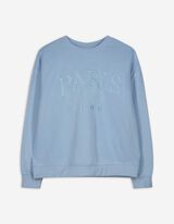 Sweatshirt - Paris-Schriftzug - hellblau