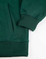 Bluză cu glugă - Imprimeu mesaj - Verde inchis