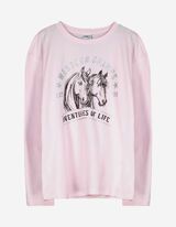 Langarmshirt - Print - rosa